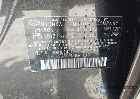 2023 Hyundai Sonata N Line z USA, uszkodzony, nr VIN KMHL14JC8PA327126